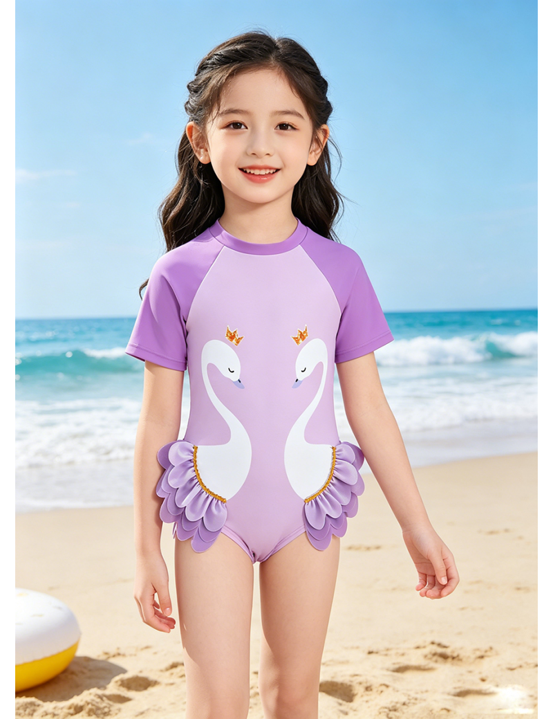 swan pring girl one-piece swimwear