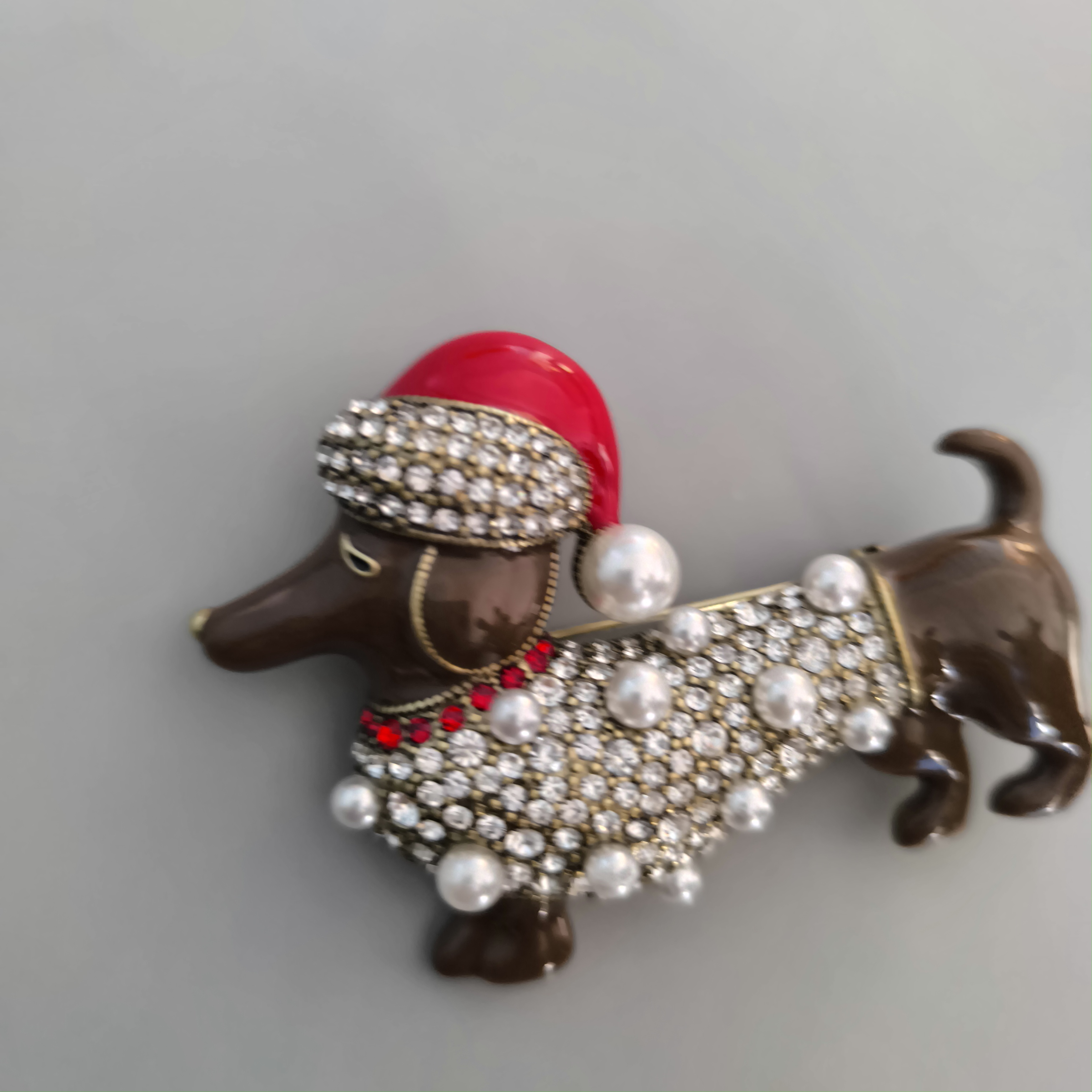 special little dog brooch with beads