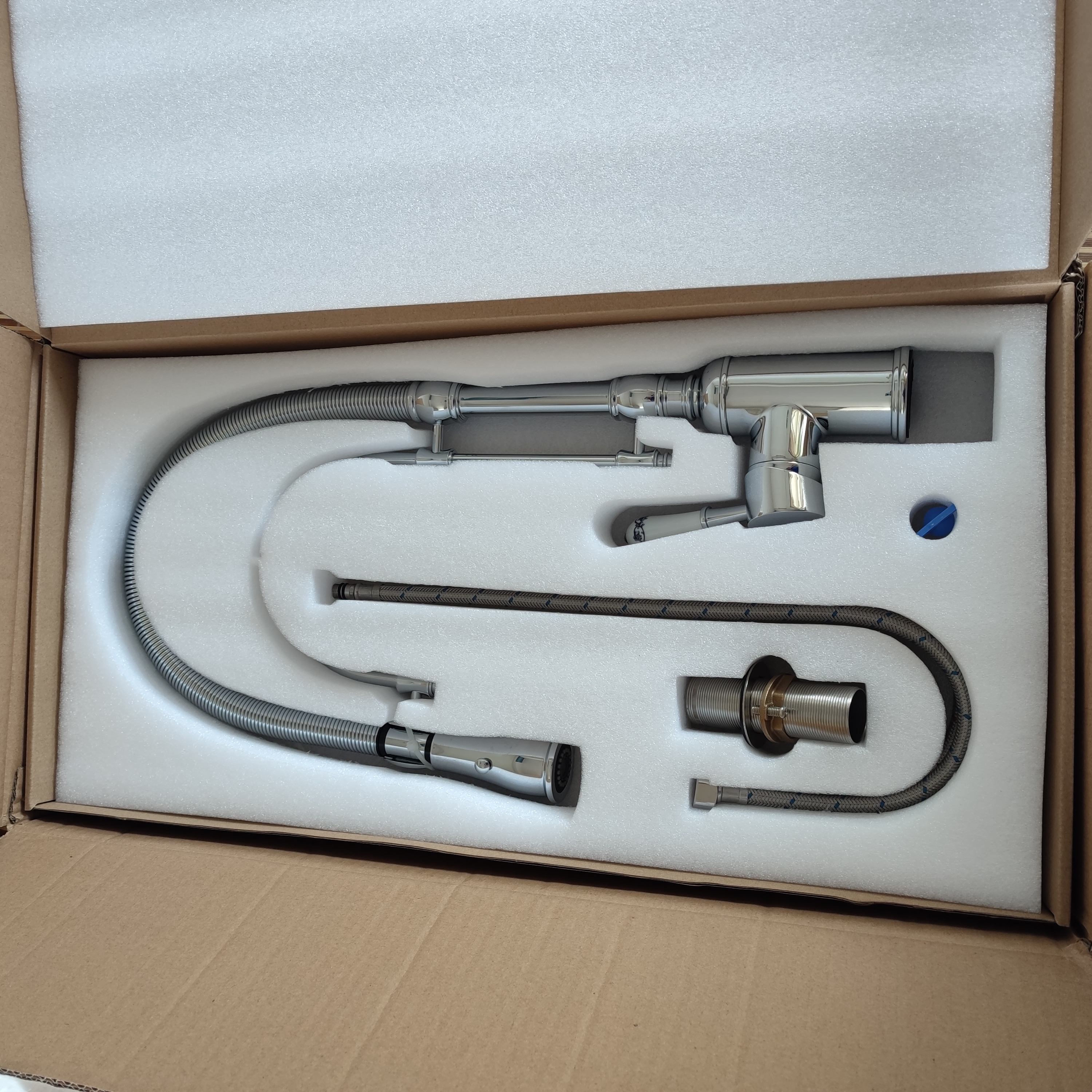 Upgrade dual outlets sliver chrome color family kitchen faucet