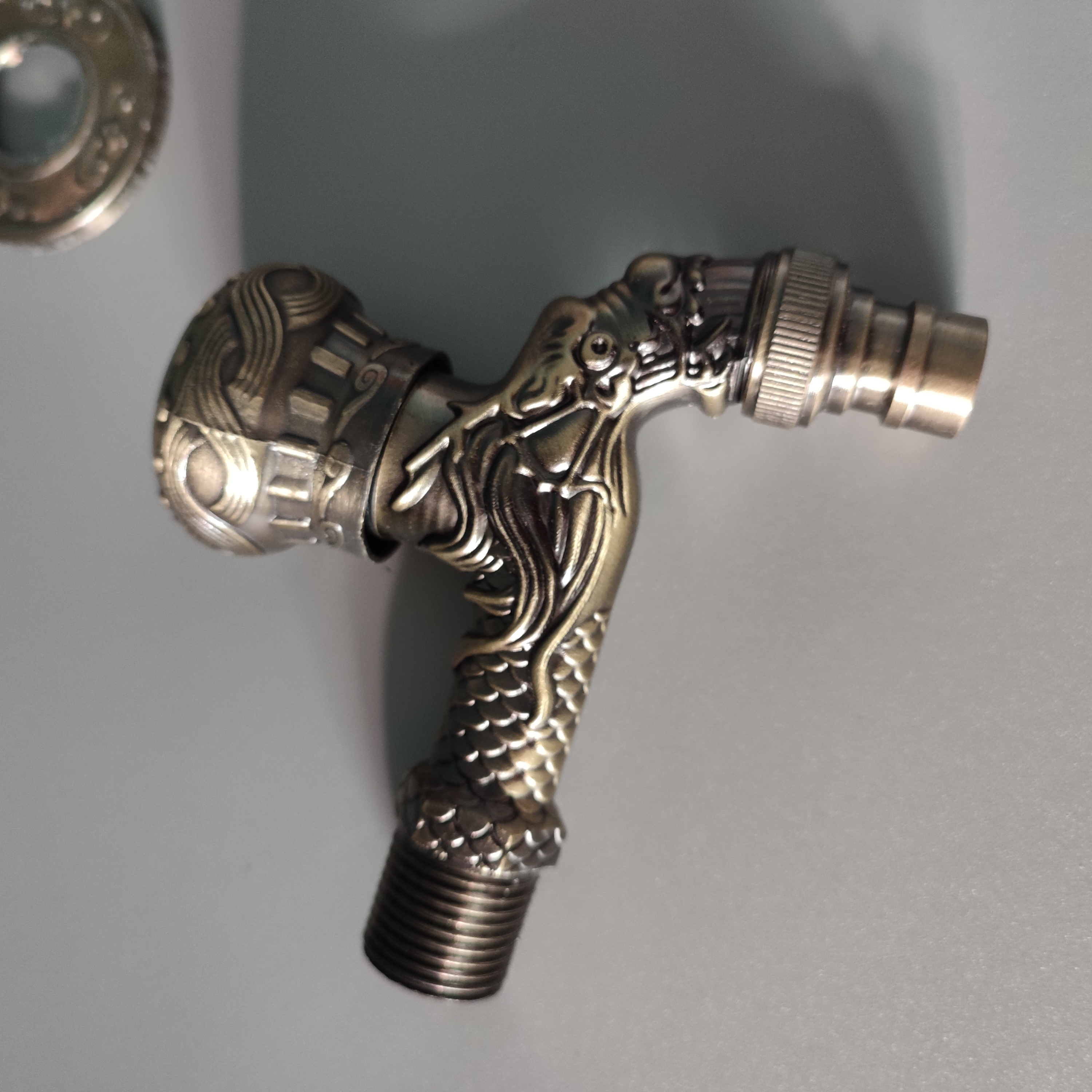 G1/2 dragon pattern metal alloy sink fast on tap garden faucet