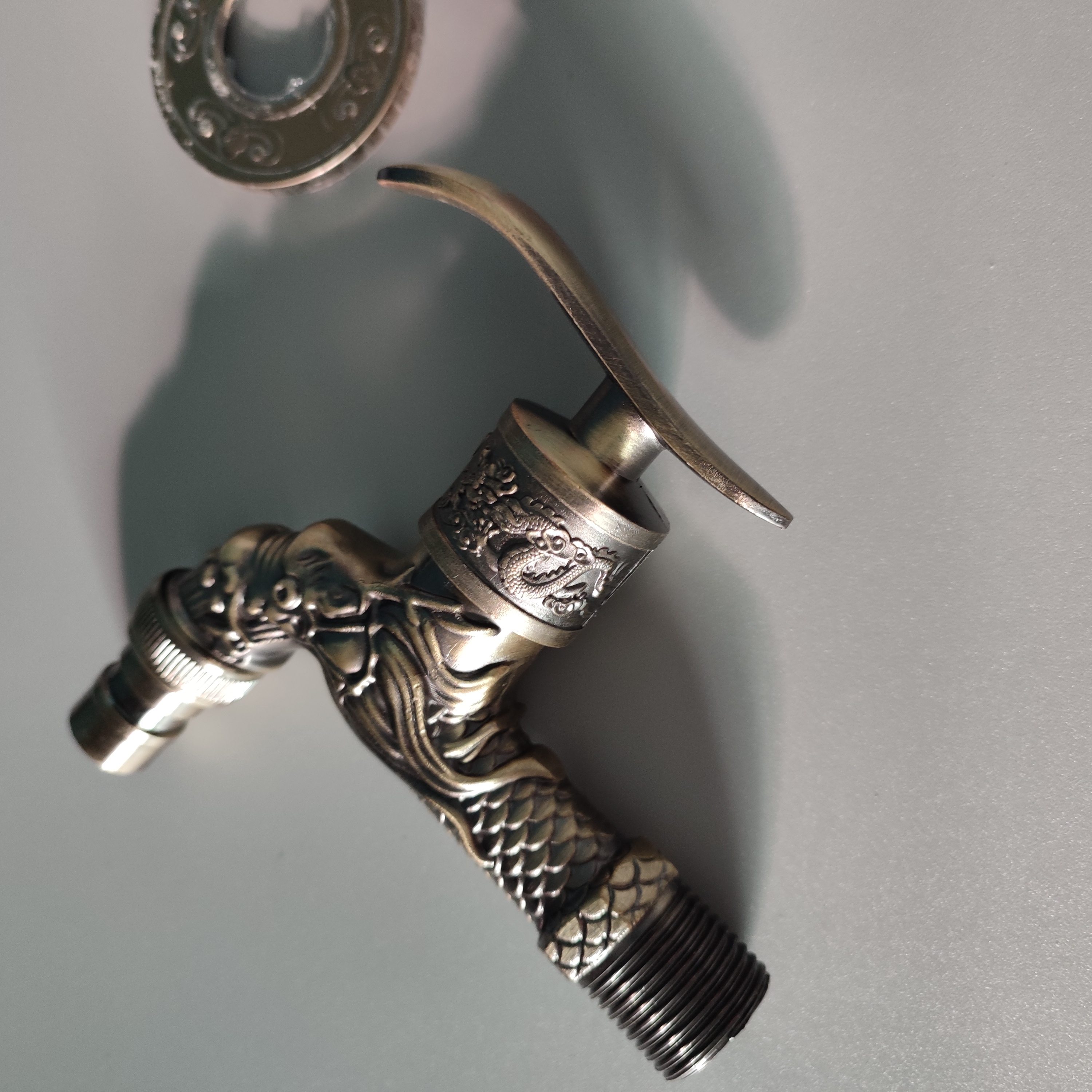 G1/2 dragon pattern metal alloy sink fast on tap garden faucet